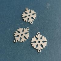 Stainless Steel Charm Connector, Snowflake, plated, fashion jewelry & Unisex 