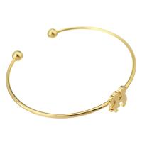 Stainless Steel Cuff Bangle, for woman, golden, 11*12mm,2mm, Inner Approx 59mm 