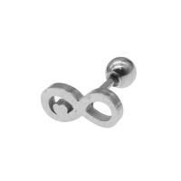 Stainless Steel Ear Piercing Jewelry, Number 8, for woman, original color 
