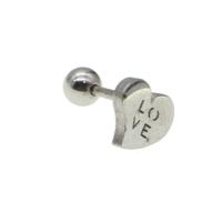 Stainless Steel Ear Piercing Jewelry, Heart, for woman, original color 