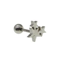 Stainless Steel Ear Piercing Jewelry, Star, for woman, original color 