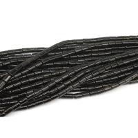 Abalorios de Ágata Negra, Columna, Bricolaje, Negro, 8x11mm, longitud:38 cm, Vendido por Sarta