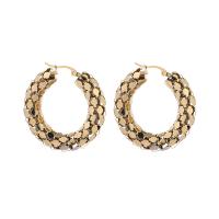 Edelstahl Hoop Ohrringe, plattiert, Modeschmuck & verschiedene Größen vorhanden & für Frau, goldfarben, verkauft von Paar