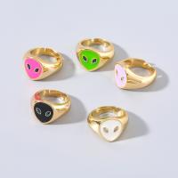 Brass Open Finger Ring, Alien, fashion jewelry & for woman & enamel 