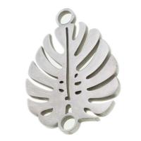 Stainless Steel Charm Connector, Leaf, original color 