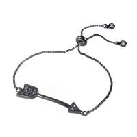 Cubic Zirconia Micro Pave Brass Bracelet, Arrow, plated, Adjustable & micro pave cubic zirconia & for woman 190mm 