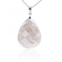Shell Zinc Alloy Necklace, with White Shell, platinum color plated & for woman .72 Inch 