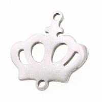 Stainless Steel Charm Connector, Crown, original color 