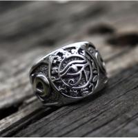 Titanium Steel Finger Ring, plated, Unisex & blacken, silver color, 17mm 