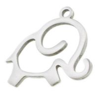 Stainless Steel Animal Pendants, Elephant, silver color 