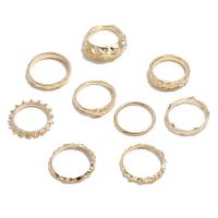 Zinc Set anillo de aleación, aleación de zinc, chapado, nueve piezas & Joyería & para mujer, Vendido por Set