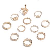 Zinc Set anillo de aleación, aleación de zinc, chapado, once piezas & Joyería & para mujer, Vendido por Set