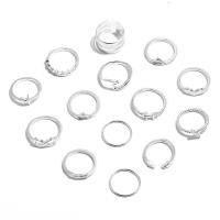 Zinc Set anillo de aleación, aleación de zinc, chapado, 14 piezas & Joyería & para mujer, Vendido por Set