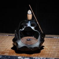 Incense Smoke Flow Backflow Holder Ceramic Incense Burner, White Porcelain, plated, for home and office & durable 