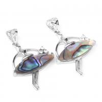 Abalone Shell Pendants, Zinc Alloy, with Abalone Shell, platinum color plated, Unisex .72 Inch 