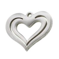Colgantes del corazón de acero inoxidable, color original, 23x23x1mm, Vendido por UD