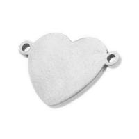 Stainless Steel Charm Connector, Heart, original color 