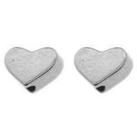 Stainless Steel Beads, Heart, original color 