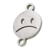 Stainless Steel Charm Connector, Round, original color 