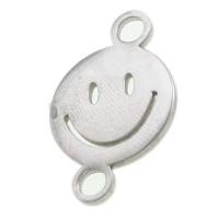Conector encanto de acero inoxidable, Cara sonriente, color original, 13x16x1mm, Vendido por UD