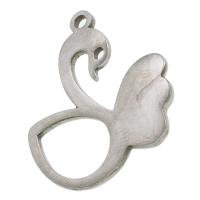 Stainless Steel Animal Pendants, Swan, original color 