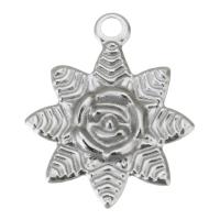 Stainless Steel Flower Pendant, DIY, original color Approx 2mm 