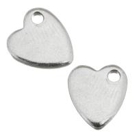 pendentifs de cœur en inox , acier inoxydable, coeur, DIY, couleur originale Environ 1.5mm, Vendu par PC