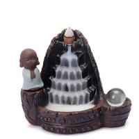 Incense Smoke Flow Backflow Holder Ceramic Incense Burner, Resin, plated, for home and office & durable 
