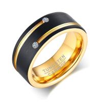 Tungsten Steel Finger Ring & micro pave cubic zirconia & for man 