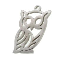 Stainless Steel Animal Pendants, Owl, original color 