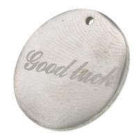 Stainless Steel Tag Charm, Round, original color 