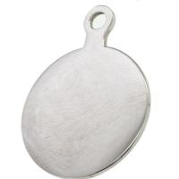 Stainless Steel Tag Charm, Round, original color 