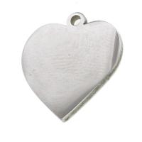 Colgantes del corazón de acero inoxidable, color original, 25x14x2mm, Vendido por UD