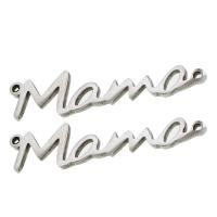 Stainless Steel Charm Connector, Alphabet Letter, original color 
