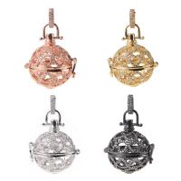 Pregnant Ball Locket Pendant, Brass, Heart, plated, micro pave cubic zirconia & for woman & hollow 
