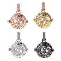 Pregnant Ball Locket Pendant, Brass, plated, micro pave cubic zirconia & for woman & hollow 