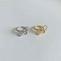 Brass Cuff Finger Ring, Bowknot, plated, Adjustable & for woman 