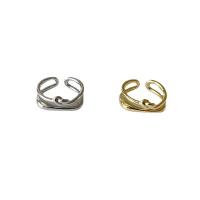 metal Anillo de dedo Cuff, chapado, Ajustable & para mujer & hueco, más colores para la opción, Vendido por UD