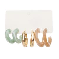 Zinc Alloy Earring Set, with Resin, three pieces & for woman 
