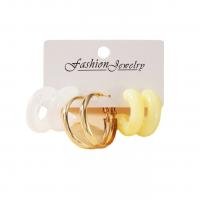 Zinc Alloy Earring Set, with Acrylic, three pieces & for woman 