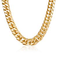 Zinc Alloy Chain Necklace, with 1.97inch extender chain, gold color plated, Unisex & curb chain .92 Inch 
