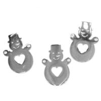 Stainless Steel Charm Connector, Snowman 