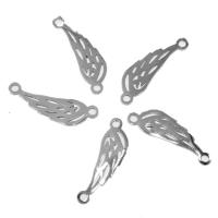 Stainless Steel Charm Connector, Wing Shape 