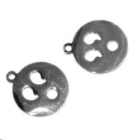 Zinc Alloy Jewelry Pendants, Stainless Steel, Round 
