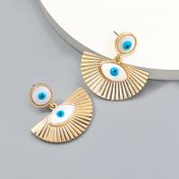 Evil Eye Earrings, Zinc Alloy, fashion jewelry & evil eye pattern & for woman & enamel, golden 