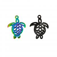 Stainless Steel Animal Pendants, Turtle, plated, fashion jewelry & Unisex & hollow 