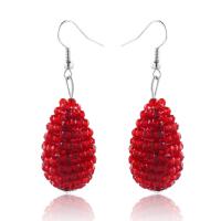 Crystal Drop Earring, Zinc Alloy, with Crystal, Teardrop, for woman, red 
