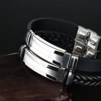 Zinc Alloy Bracelet, with Leather, printing, for man, mixed colors cm 