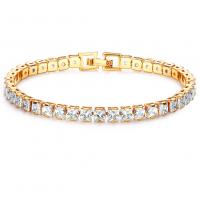 Cubic Zirconia Micro Pave Brass Bracelet, micro pave cubic zirconia & for woman, mixed colors, 5mm cm 