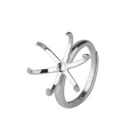 Sterling Silber Lünette Ring-Unter, 925er Sterling Silber, platiniert, DIY & einstellbar, 15mm, verkauft von PC